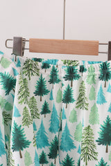 Green christmas tree print pajamas set