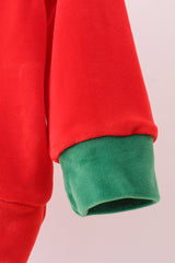 Red nutcracker embroidery velvet pullover