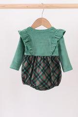 Forest velvet ruffle bubble