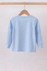 Blue car embroidery top