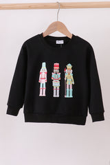 Black nutcracker embroidery mom &me top