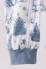 Blue christmas reindeer tree romper