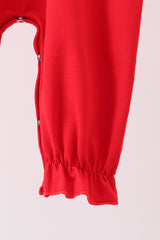 Red christmas tree embroidery romper