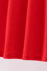 Red christmas tree embroidery ruffle dress