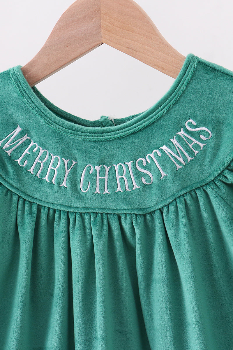 Forest merry christmas embroidery dress