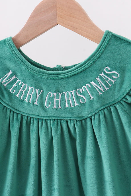 Forest merry christmas embroidery dress