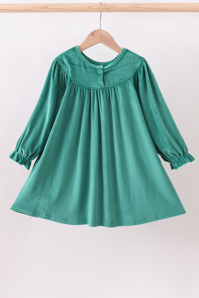 Forest merry christmas embroidery dress