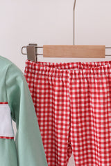 Green nativity embroidery pants set