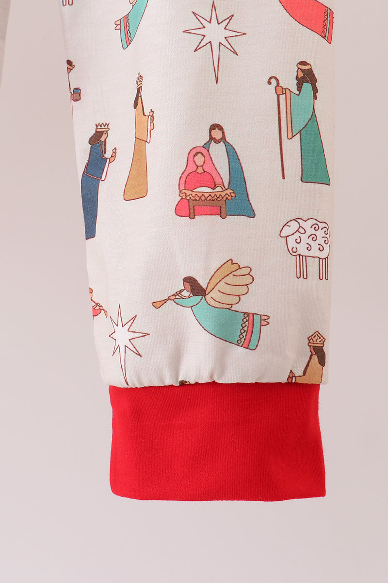 Nativity print pajamas set