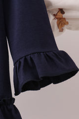 Navy nativity french knot bloomer set