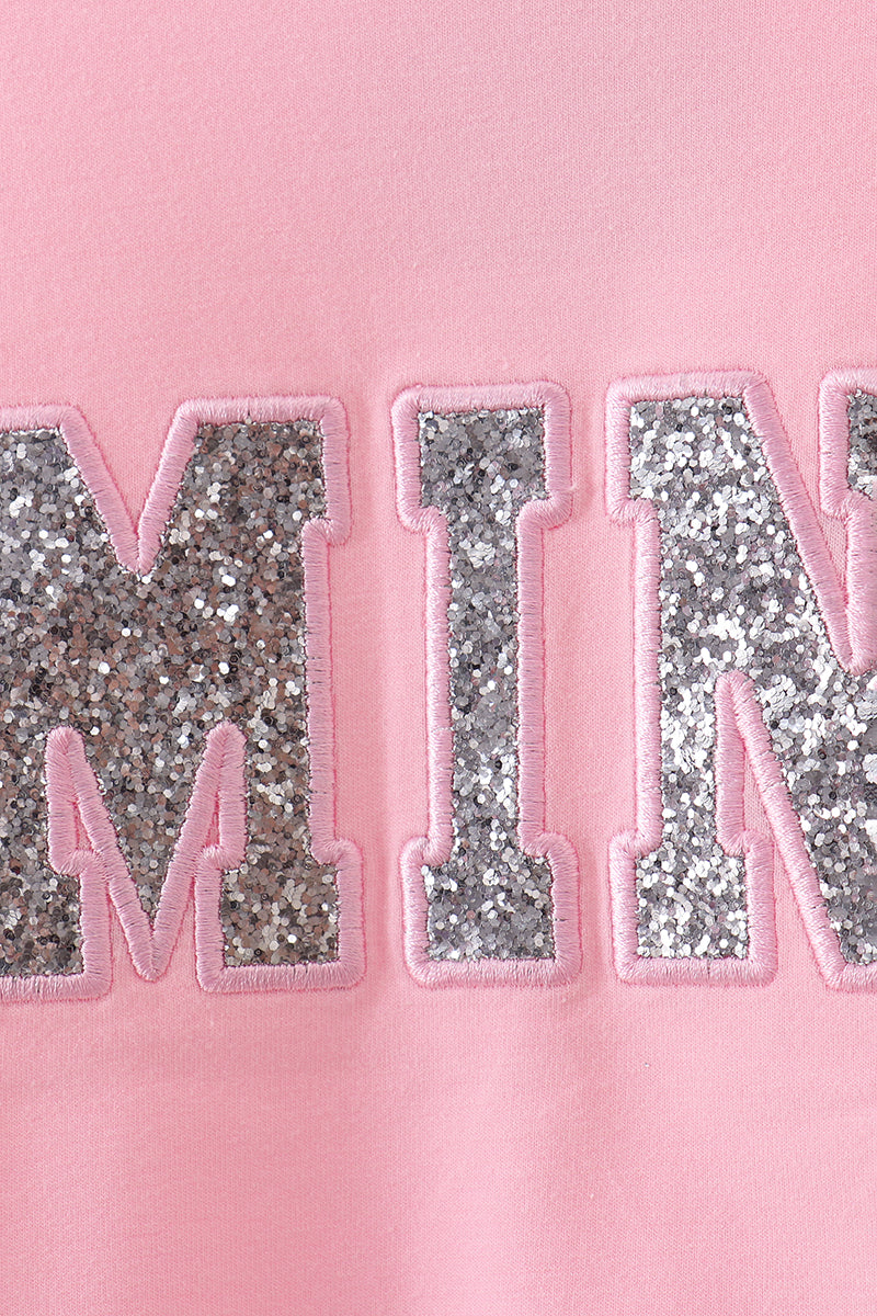 Pink MAMA glitter mom&me top