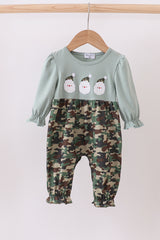 Camouflage santa claus applique ruffle romper