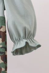 Camouflage santa claus applique ruffle romper