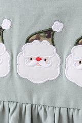 Camouflage santa claus applique ruffle pants set