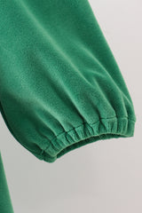 Green christmas tree applique velvet dress