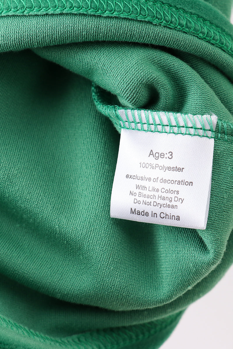 Green christmas tree applique velvet dress