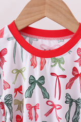 Red bow bamboo pajamas pants set