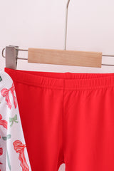 Red bow bamboo pajamas dress set