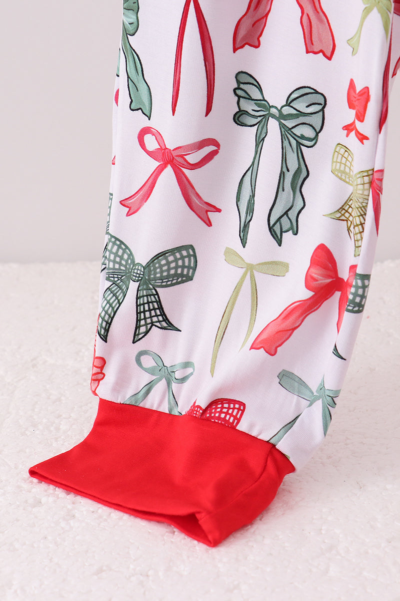 Red bow bamboo mom pajamas pants