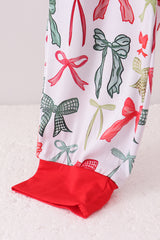 Red bow bamboo mom pajamas pants