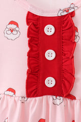 Christmas santa claus print ruffle dress