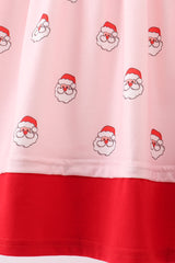 Christmas santa claus print ruffle dress