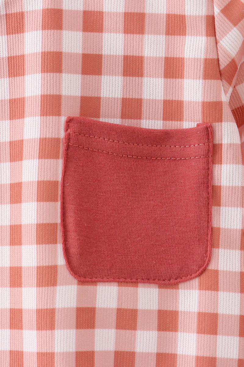 Gingham corduroy bubble