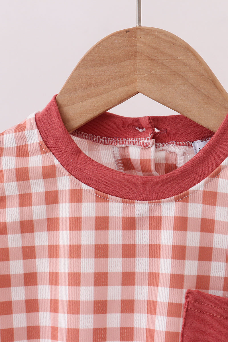 Gingham corduroy bubble