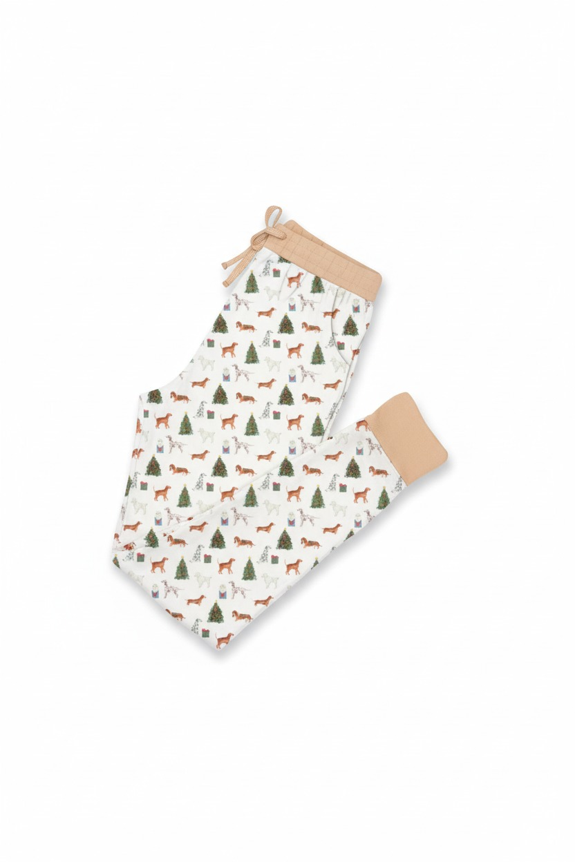 Christmas tree animal adult bamboo pajamas pants