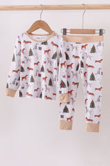 Christmas tree animal bamboo pajamas pants set