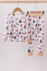 Christmas tree animal bamboo pajamas pants set