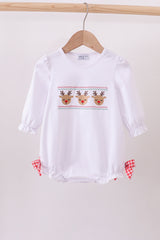 White deer embroidery bow bubble