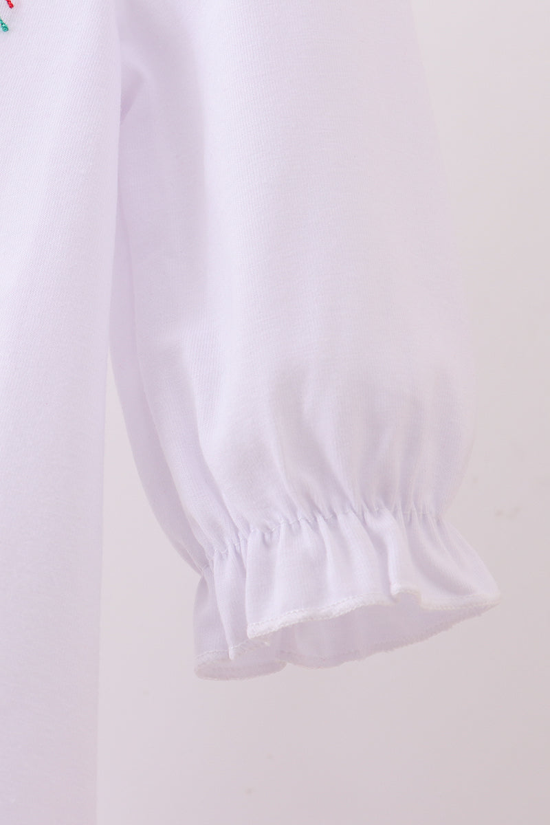 White deer embroidery bow bubble