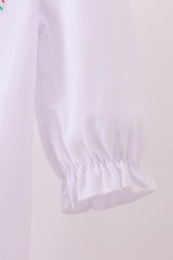 White deer embroidery bow bubble