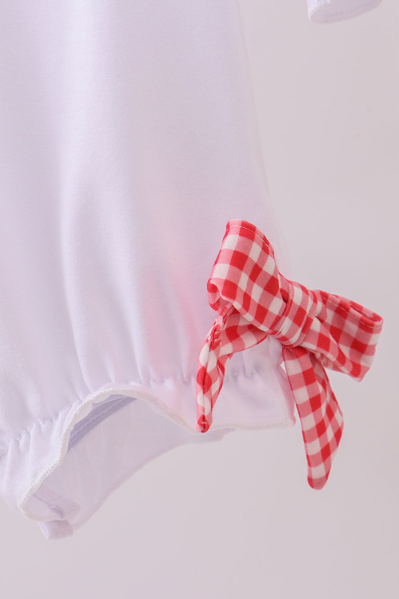 White deer embroidery bow bubble