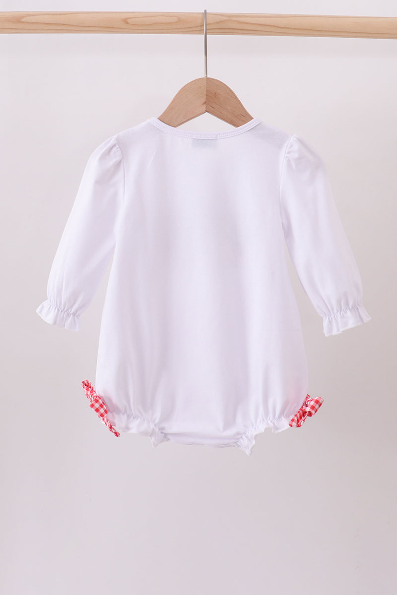 White deer embroidery bow bubble