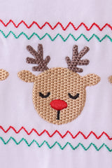 White deer embroidery bow bubble