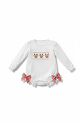White deer embroidery bow bubble