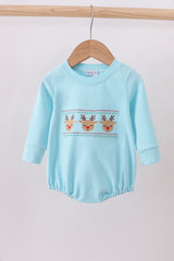Blue deer embroidery bubble