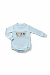 Blue deer embroidery bubble