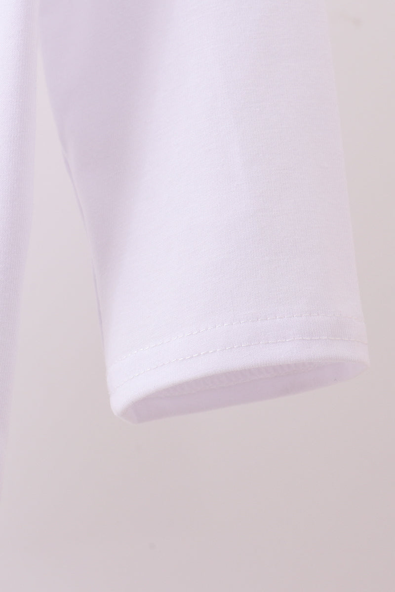 White deer embroidery top