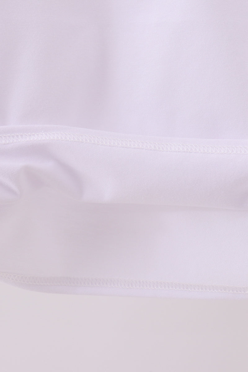 White deer embroidery top