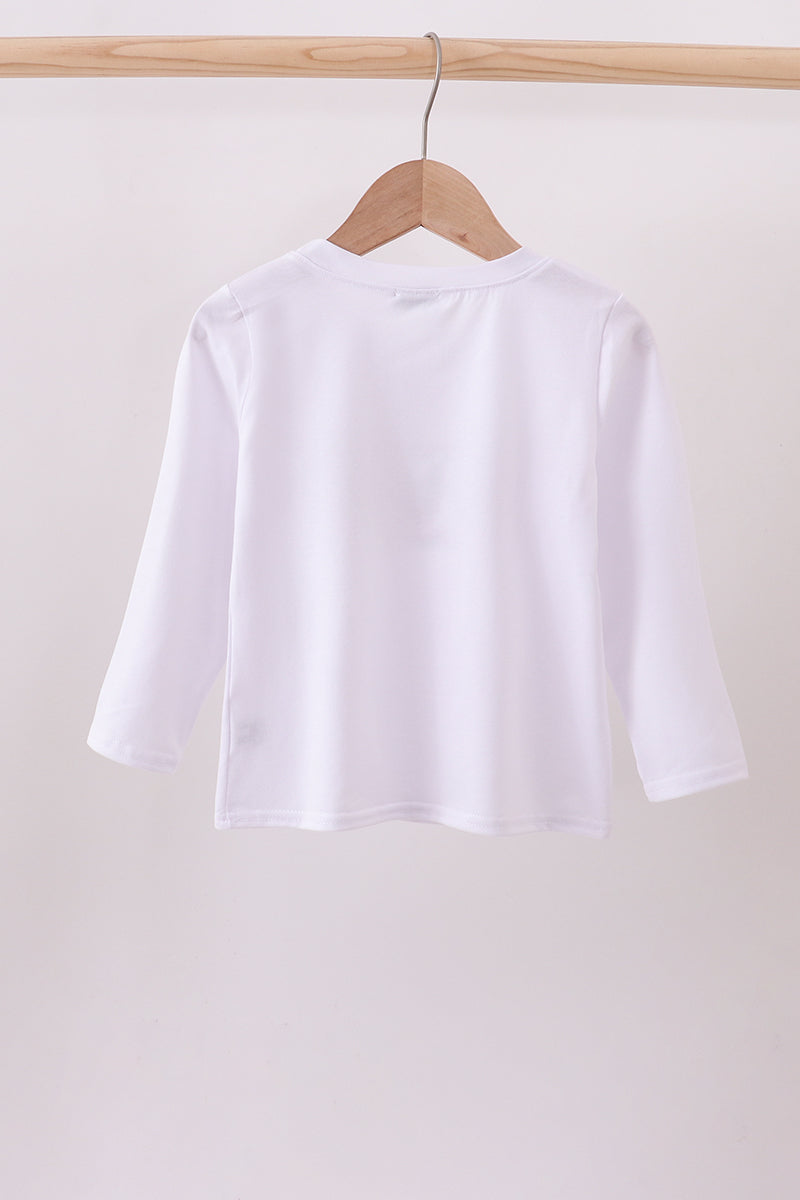 White deer embroidery top