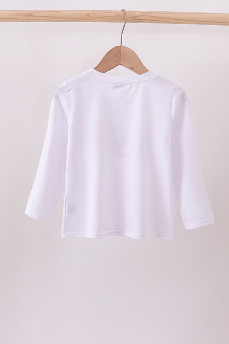 White deer embroidery top