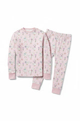 Pink floral bow duck bamboo pajamas set