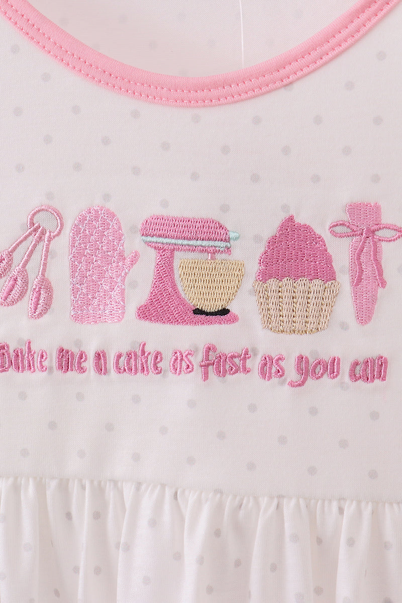Bake me a cake as fast as you can embroidery ruffle pants set