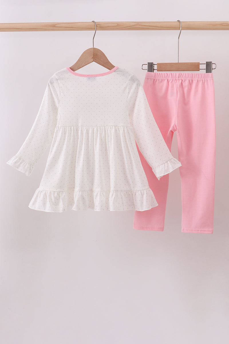 Bake me a cake as fast as you can embroidery ruffle pants set