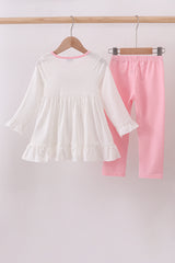 Bake me a cake as fast as you can embroidery ruffle pants set