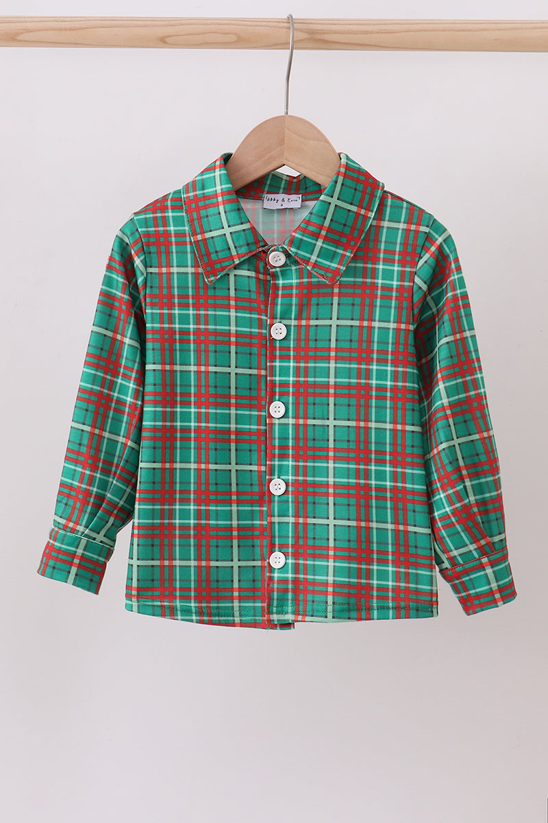 Forest plaid button down shirt