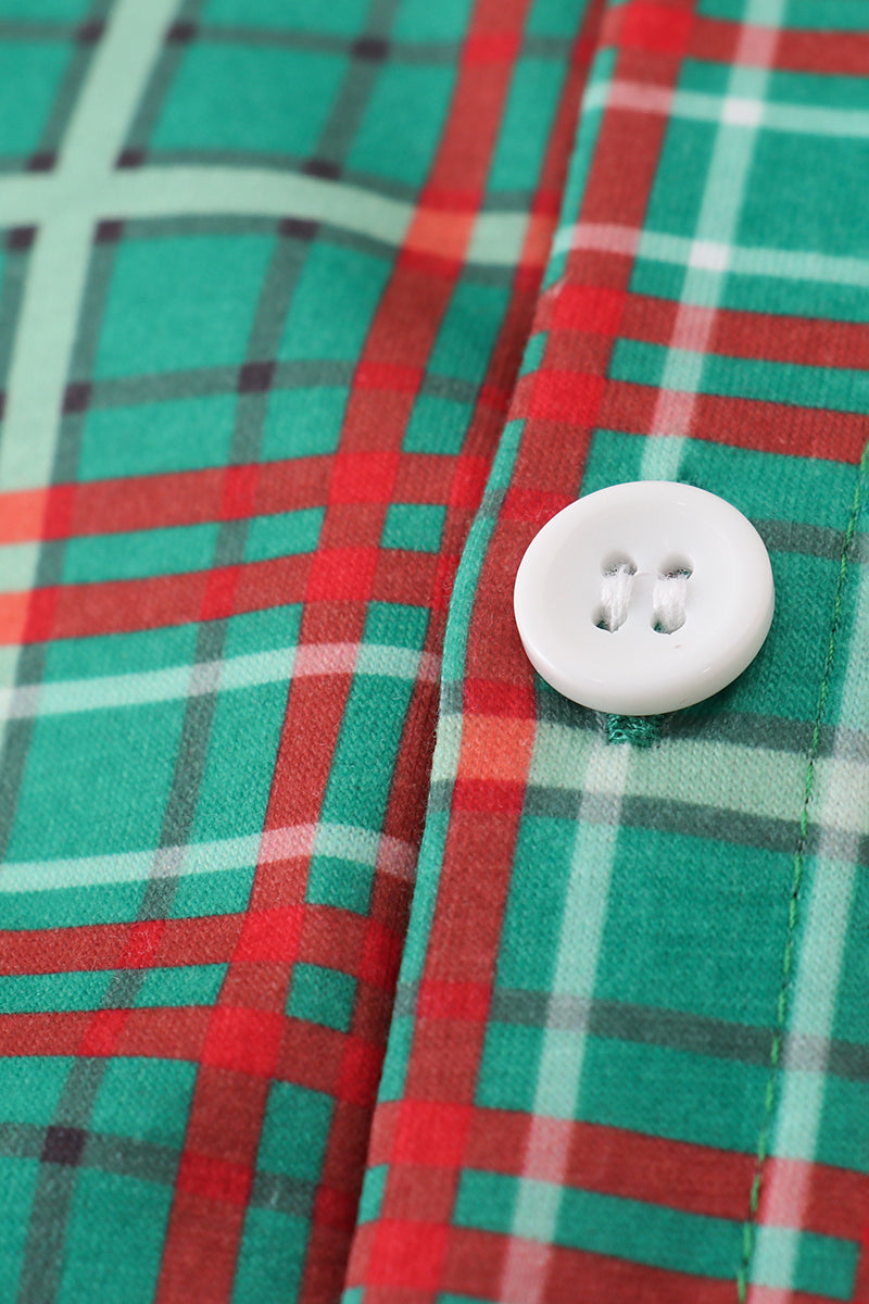 Forest plaid button down shirt